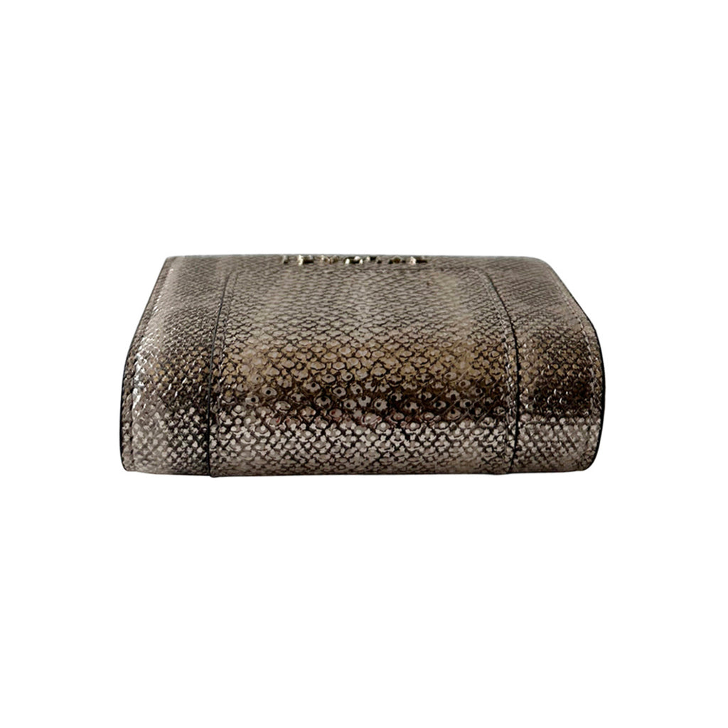 Bvlgari Serpenti Snake Skin Trifold Wallet