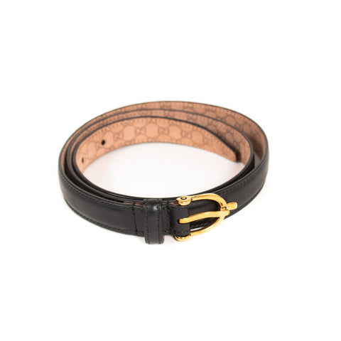 Gucci Shield Metal Leather Belt
