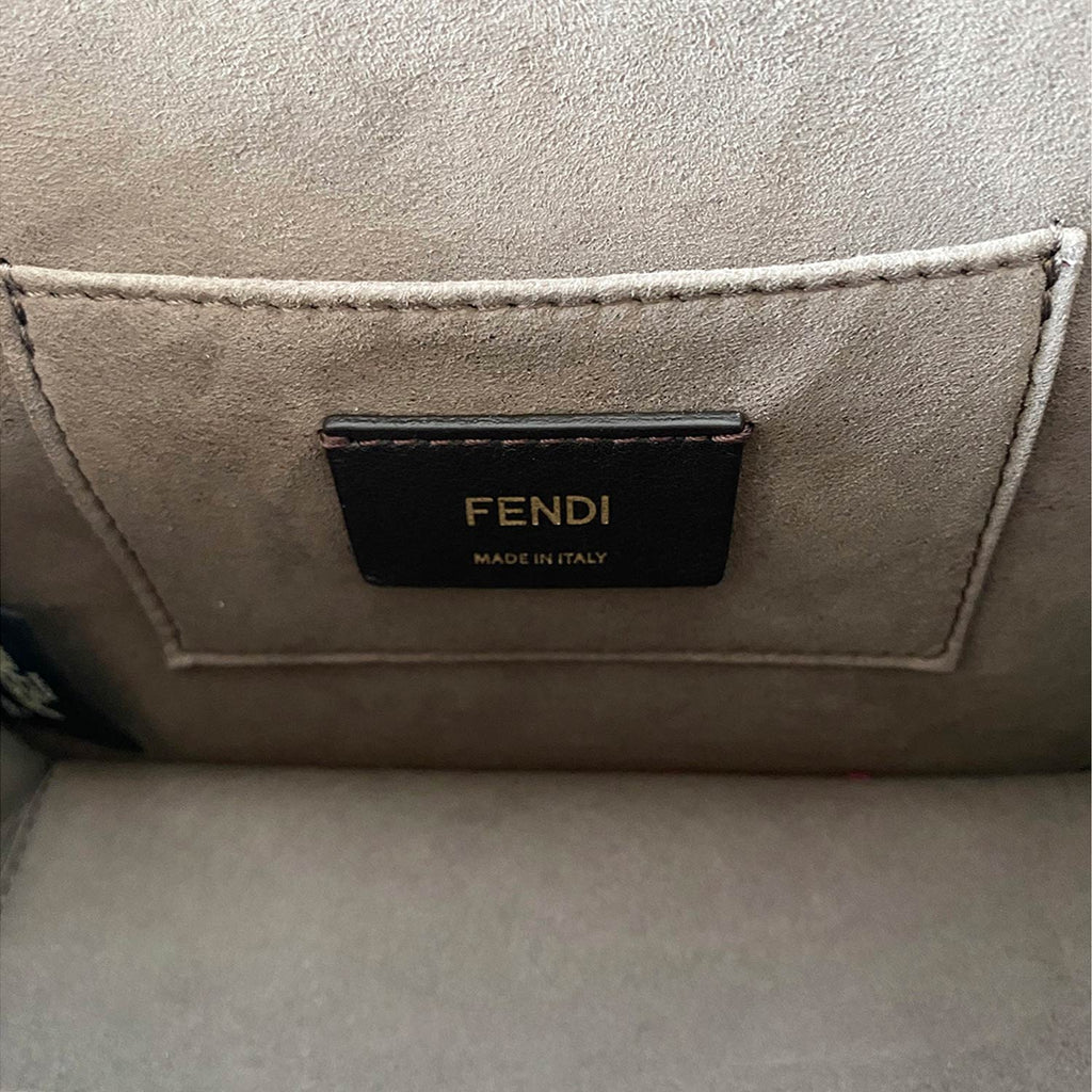 Fendi Kan I F Embroidered Leather Bag