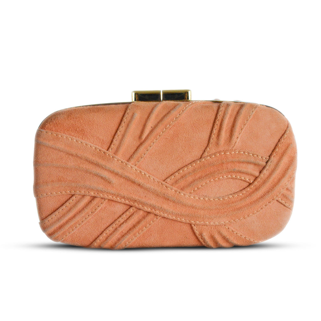 Elie Saab Orange Suede Clutch