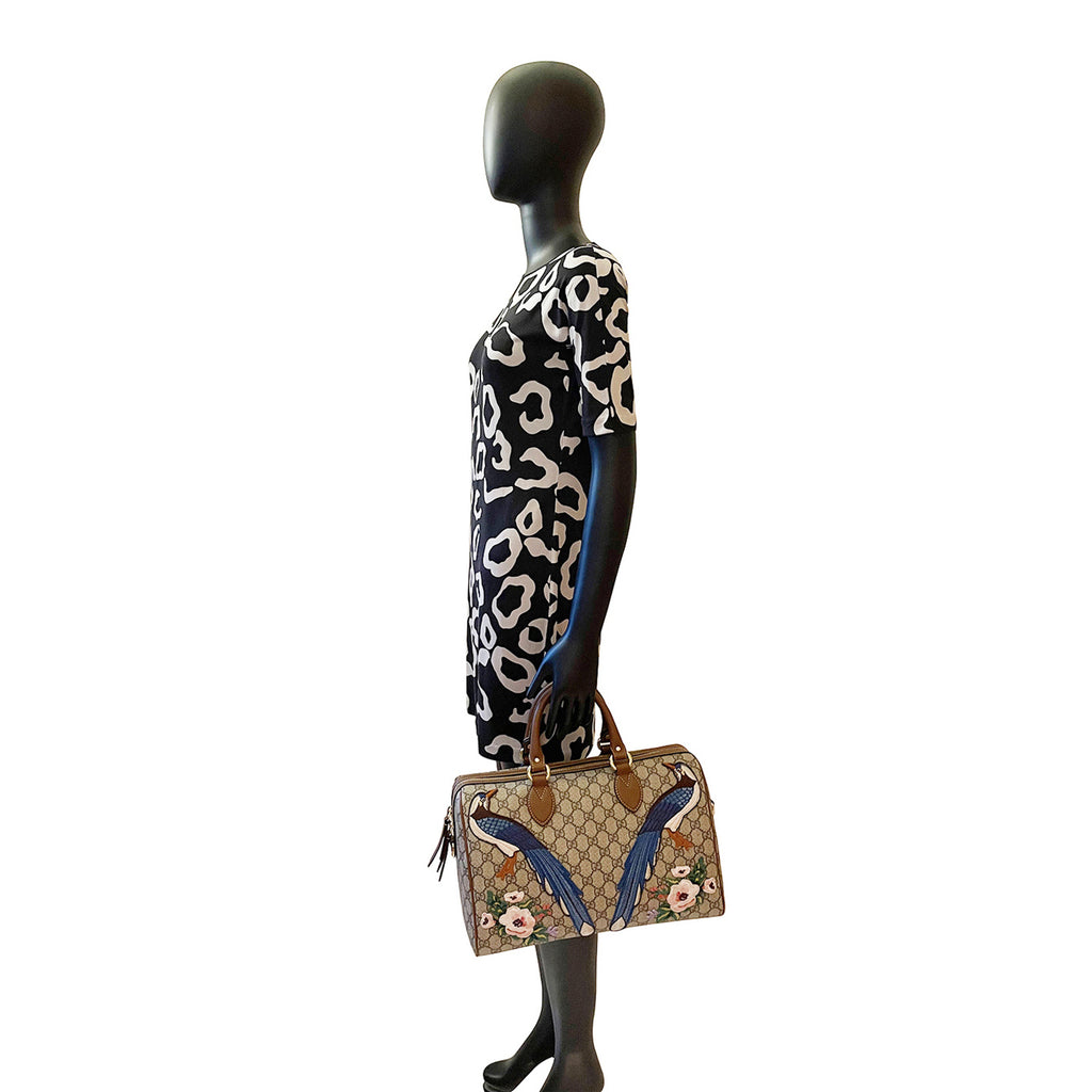 Gucci GG Supreme Embroidered Boston Bag