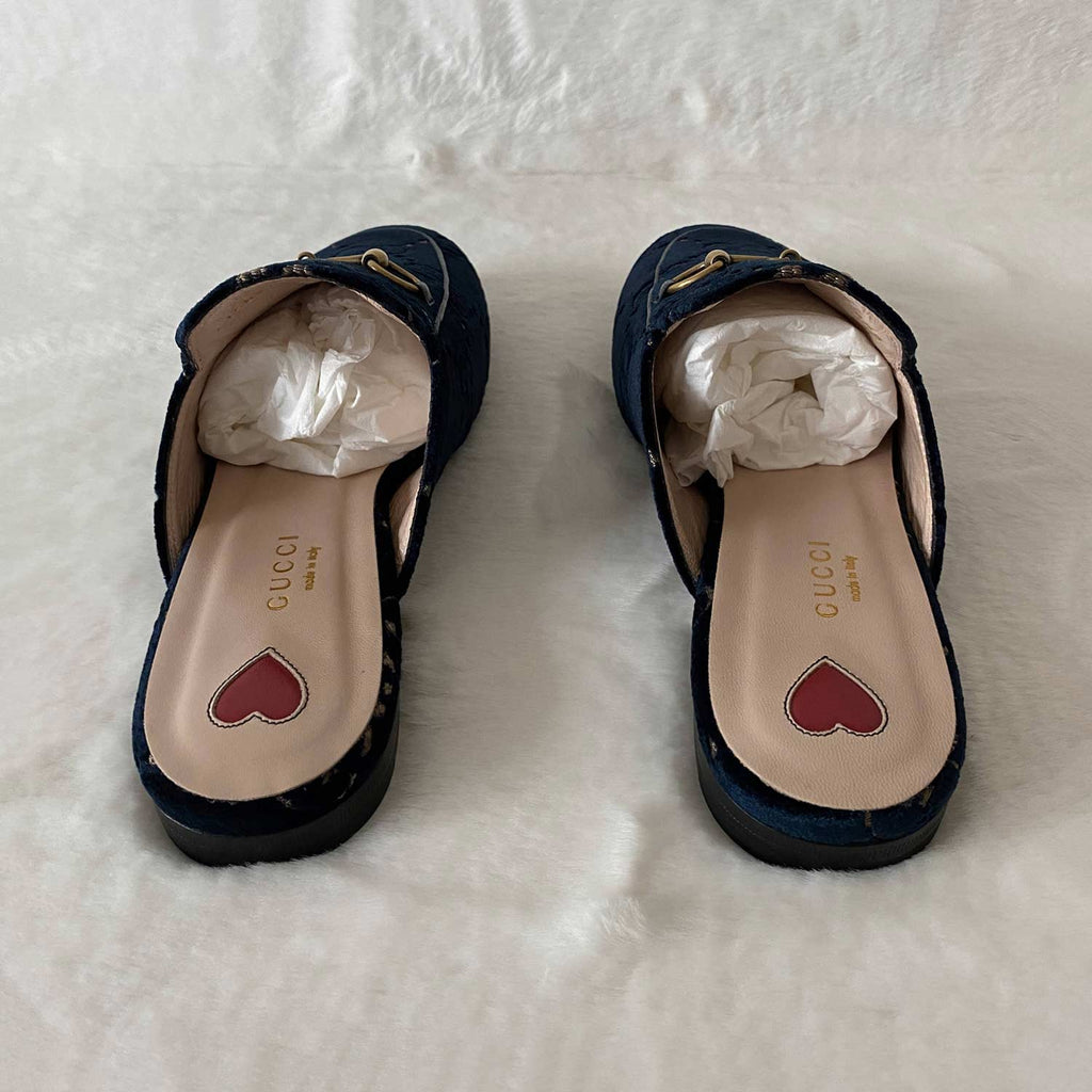 Gucci Princetown Horsebit Velvet Mules
