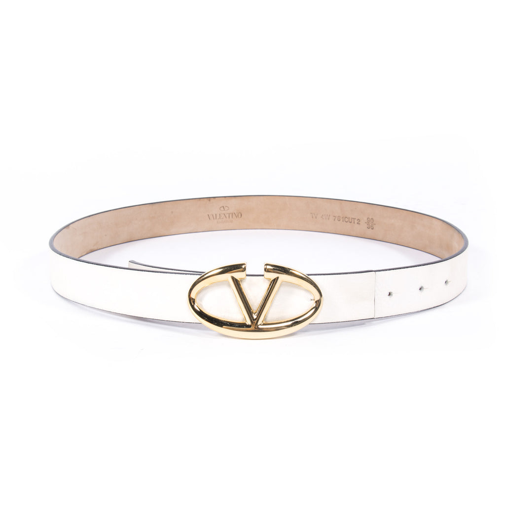 Valentino Leather Logo Belt
