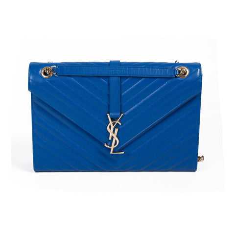 Saint Laurent LouLou Puffer Small Denim Shoulder Bag