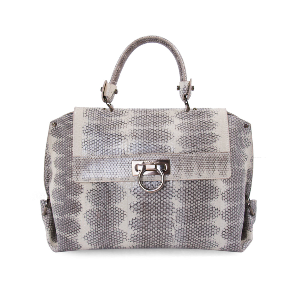 Salvatore Ferragamo Snake Skin Sofia Satchel