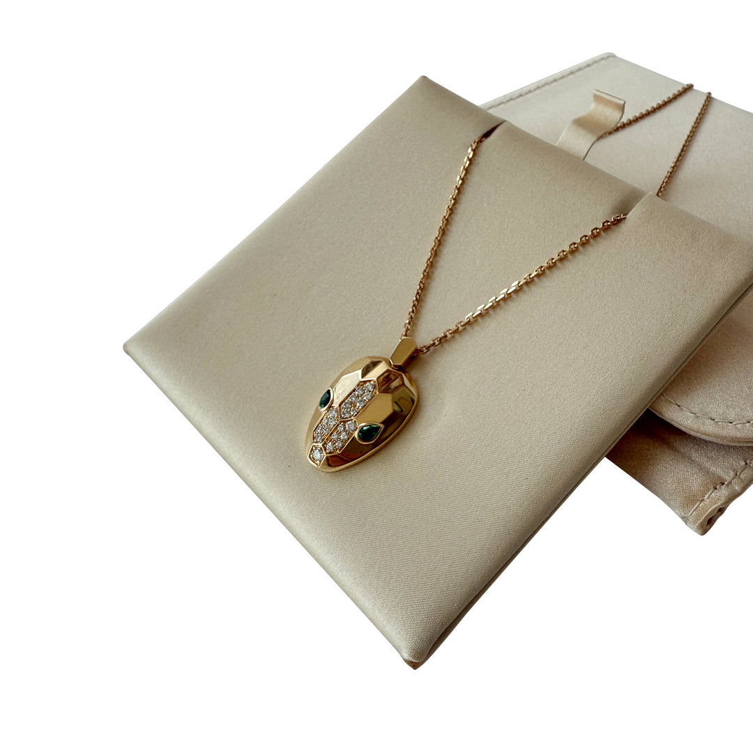 Bvlgari Serpenti Malachite & Pavé Diamond Necklace