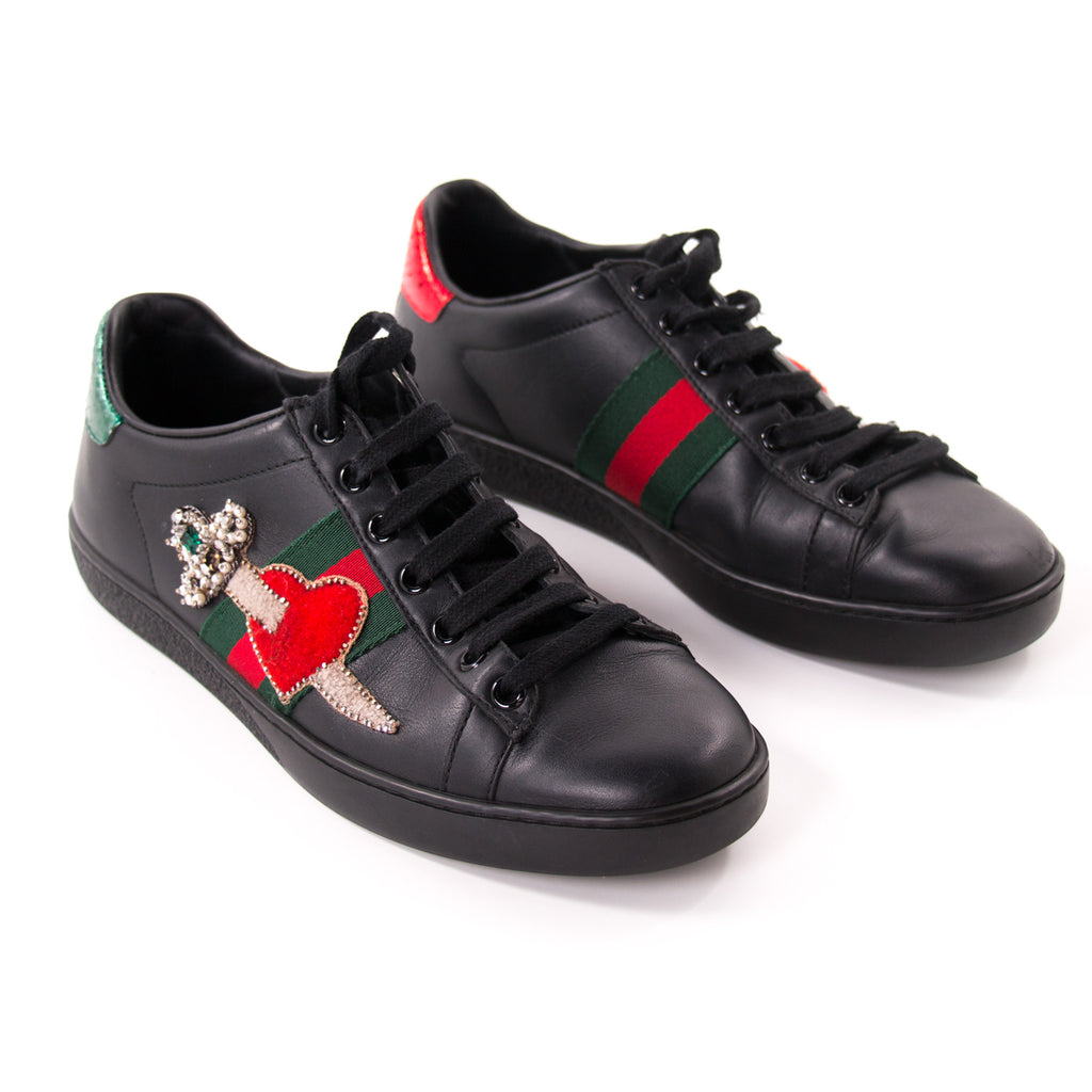 Gucci Ace Leather Embroidered Sneaker Shoes Gucci - Shop authentic new pre-owned designer brands online at Re-Vogue