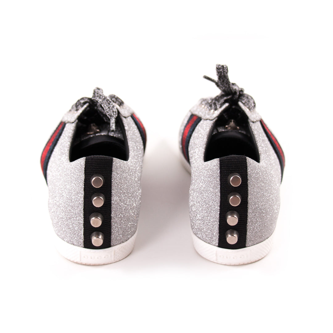 Gucci Glitter Web Sneaker With Studs Shoes Gucci - Shop authentic new pre-owned designer brands online at Re-Vogue