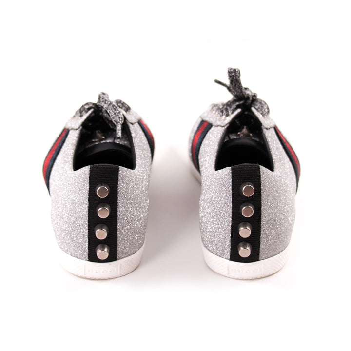 Gucci Glitter Web Sneaker With Studs Shoes Gucci - Shop authentic new pre-owned designer brands online at Re-Vogue