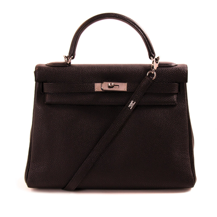 Hermès Kelly 32 Retourne Noir Togo Bags Hermès - Shop authentic new pre-owned designer brands online at Re-Vogue