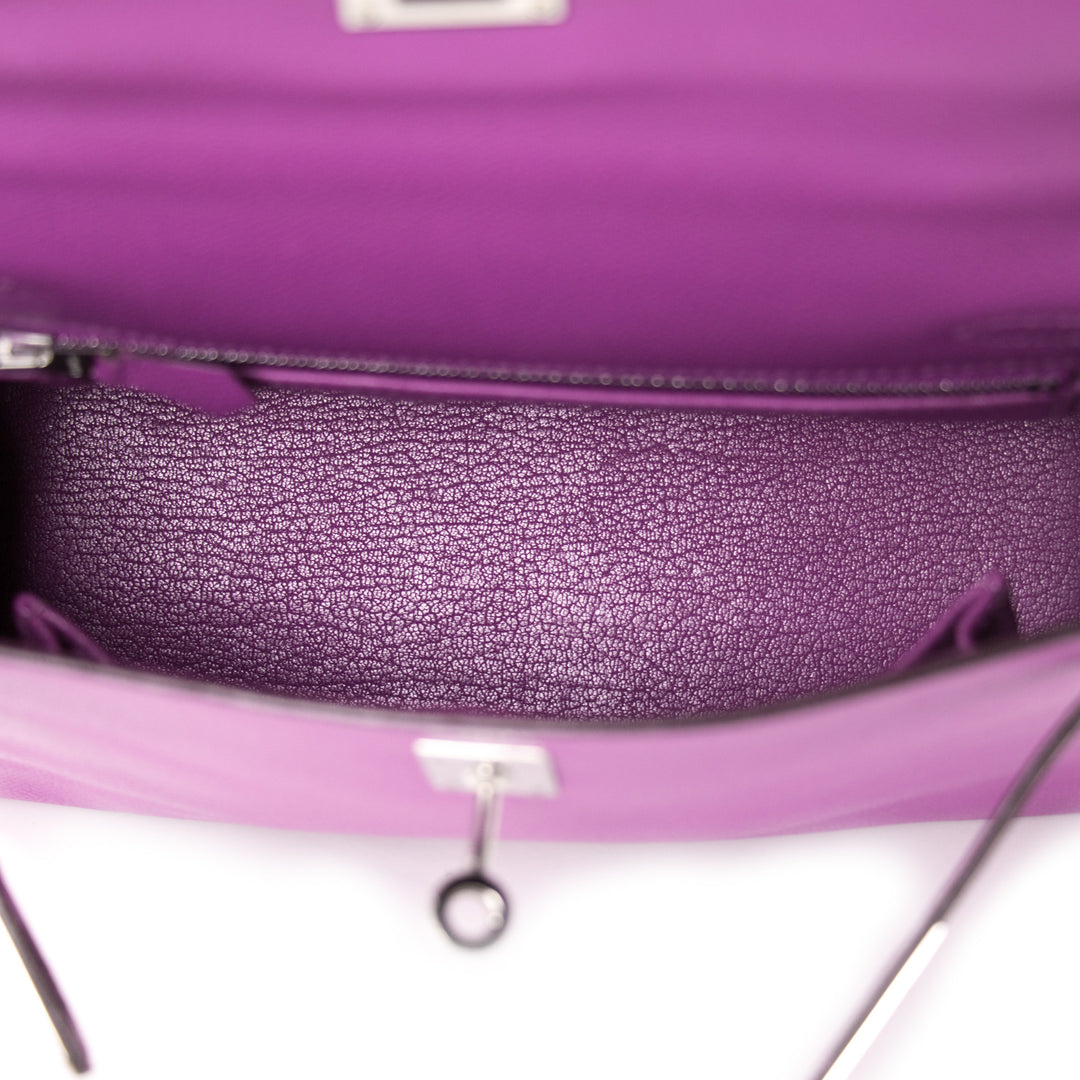 Hermès Kelly 25 Retourne Violet Courchevel Bags Hermès - Shop authentic new pre-owned designer brands online at Re-Vogue