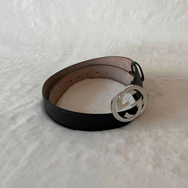 Gucci GG Signature Interlocking Leather Belt