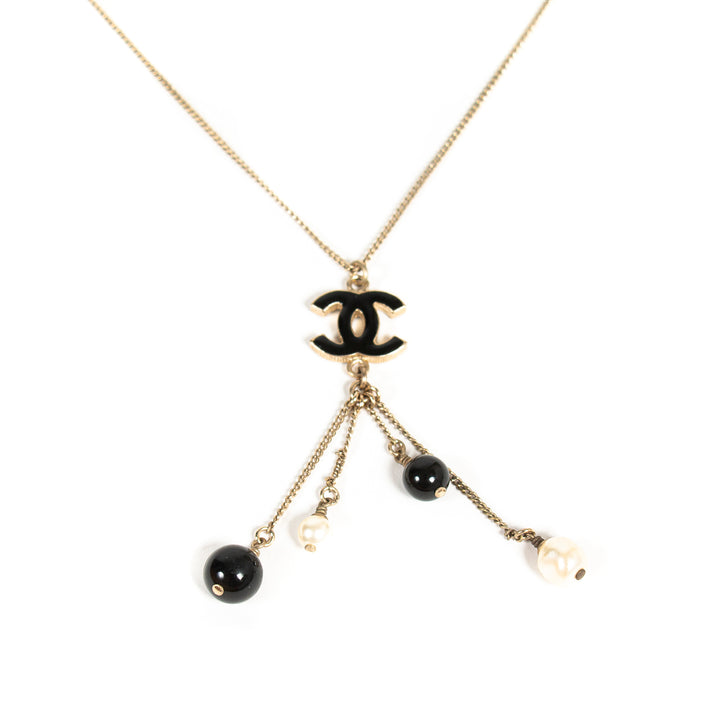 Chanel Pearl Logo Necklace