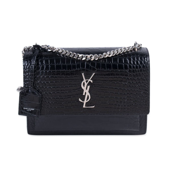 Saint Laurent Sunset Medium Crocodile Embossed Leather Bags Yves Saint Laurent - Shop authentic new pre-owned designer brands online at Re-Vogue