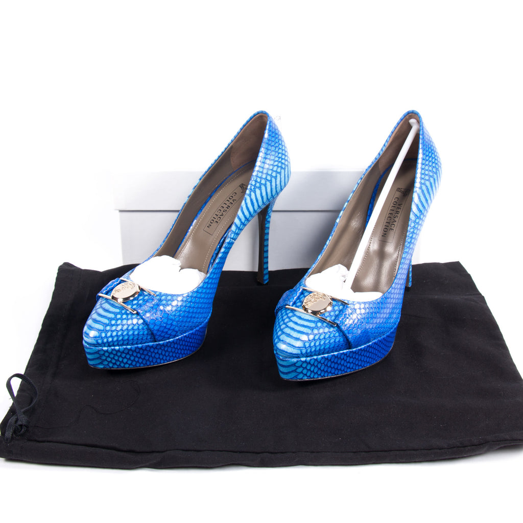 Versace Python Decollete Platform Shoes Versace - Shop authentic new pre-owned designer brands online at Re-Vogue