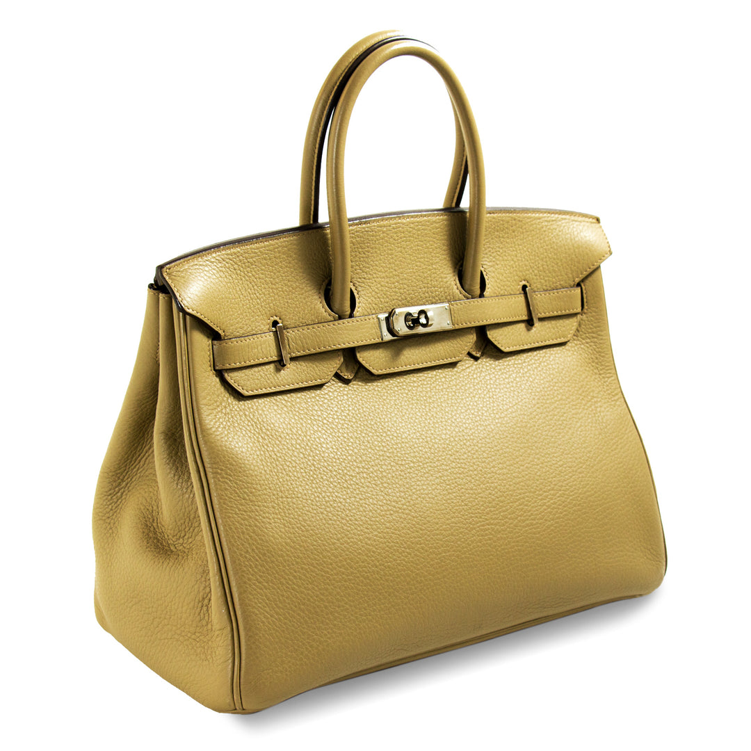 Hermès Birkin 35 Tabac Clemence Leather Bags Hermès - Shop authentic new pre-owned designer brands online at Re-Vogue
