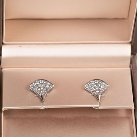 Bvlgari 18K Diamond Circle Drop Earrings