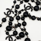 Chanel Black Bead Long Necklace