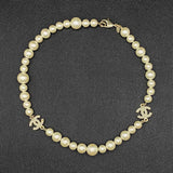 Chanel White Pearl Short Necklace