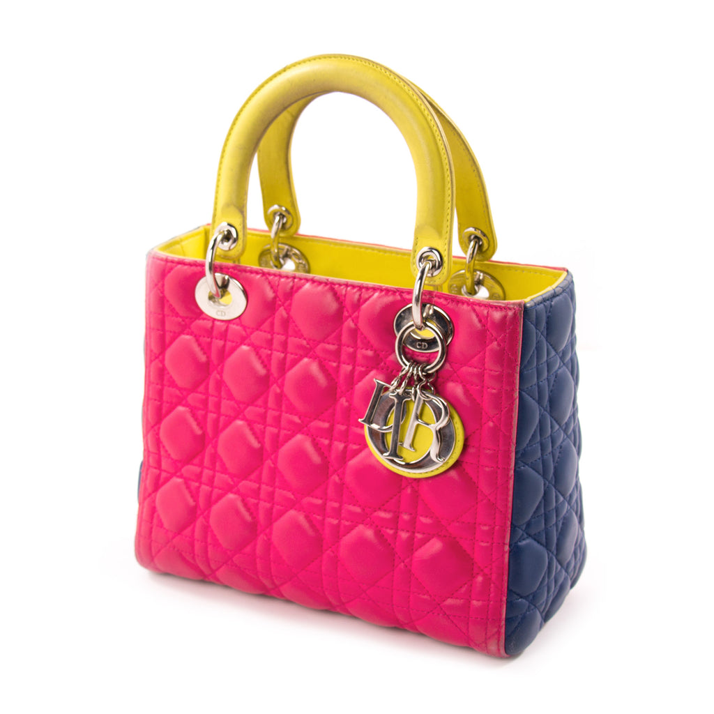 Christian Dior Tricolor Medium Lady Dior Bags Dior - Shop authentic new pre-owned designer brands online at Re-Vogue