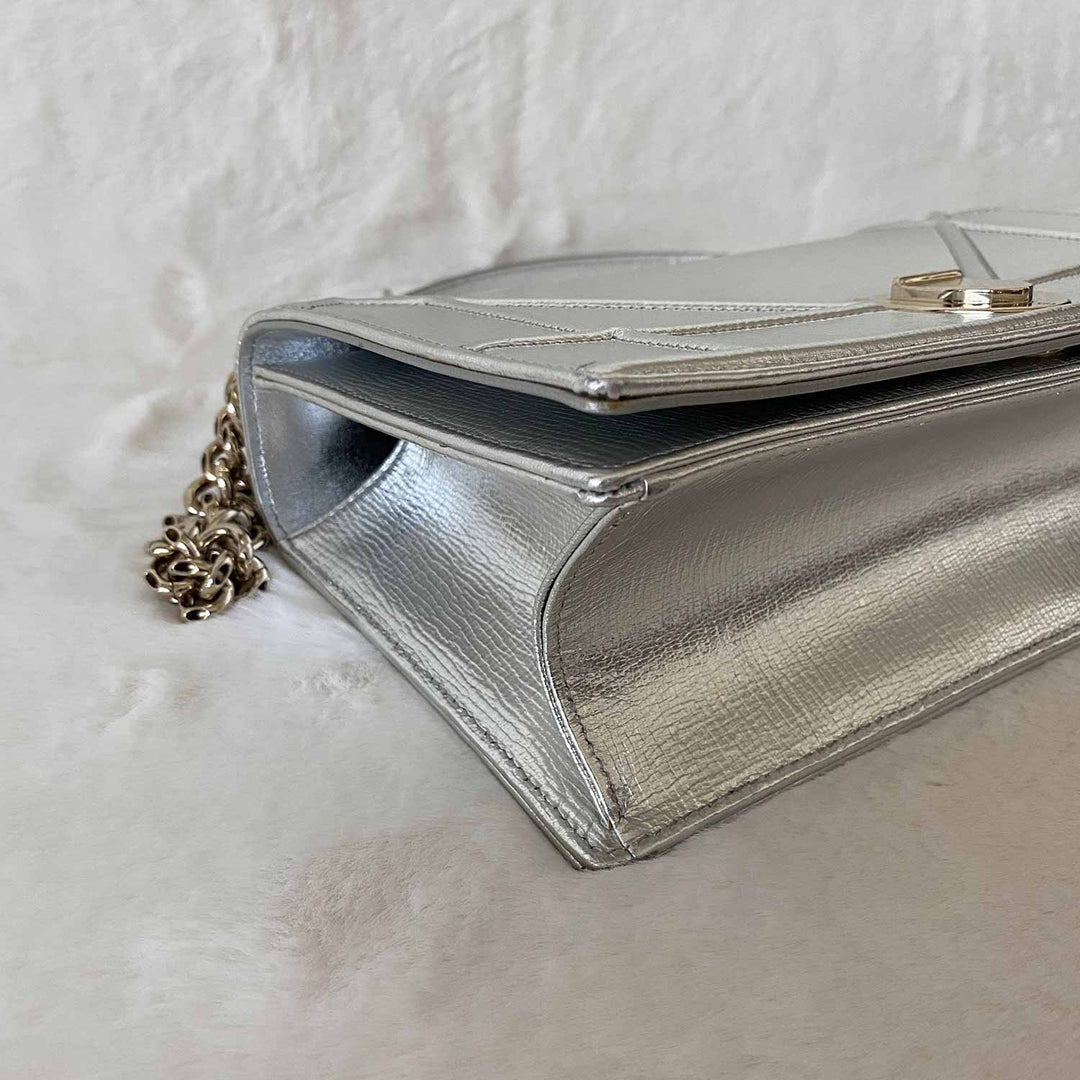 Christian Dior Metallic Diorama Medium Shoulder Bag