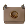 Fendi Kan I F Embroidered Leather Bag