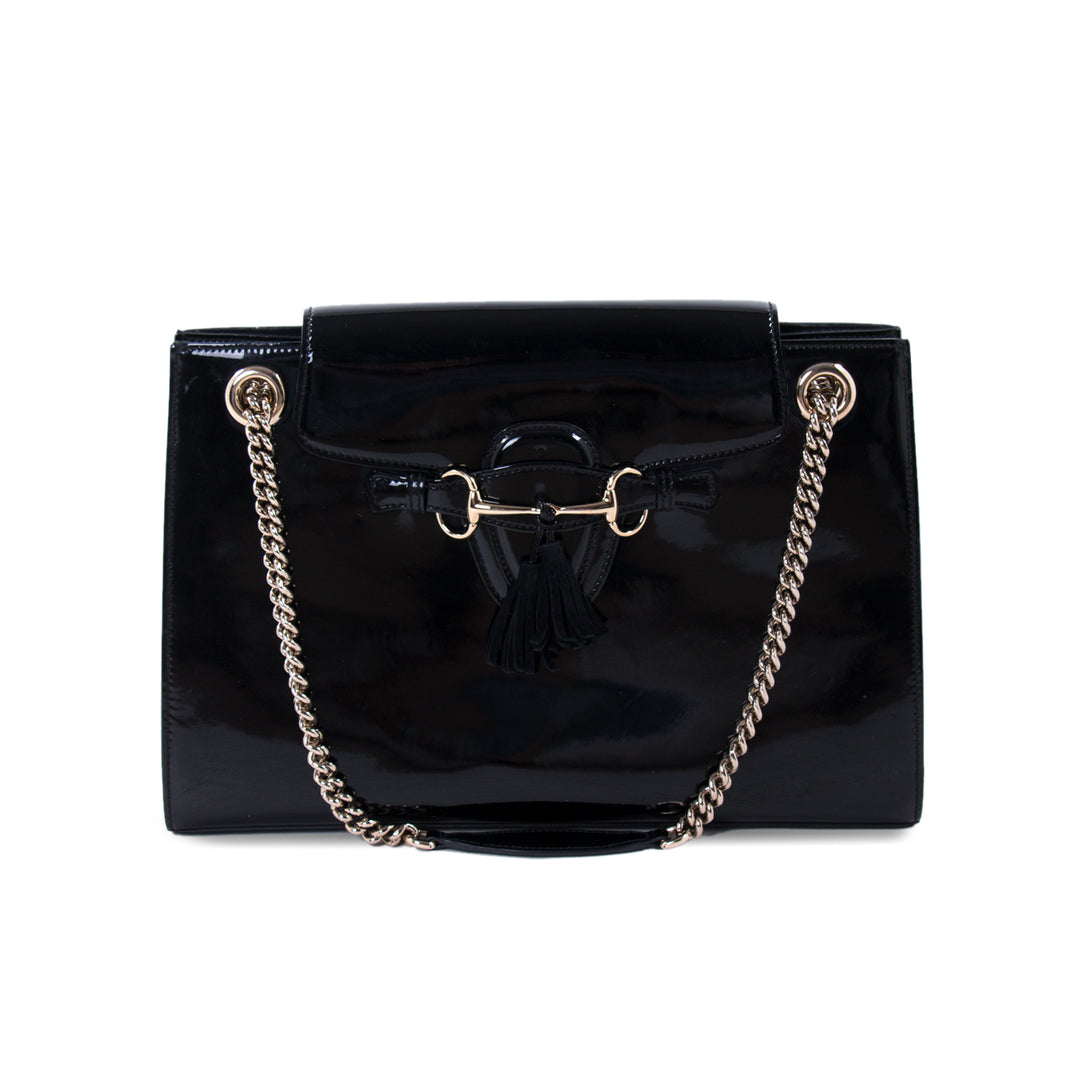 Gucci Emily Large Patent Leather Shoulder Bag Bags Gucci - Shop authentic new pre-owned designer brands online at Re-Vogue