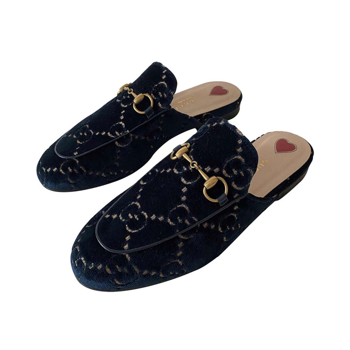 Gucci Princetown Horsebit Velvet Mules