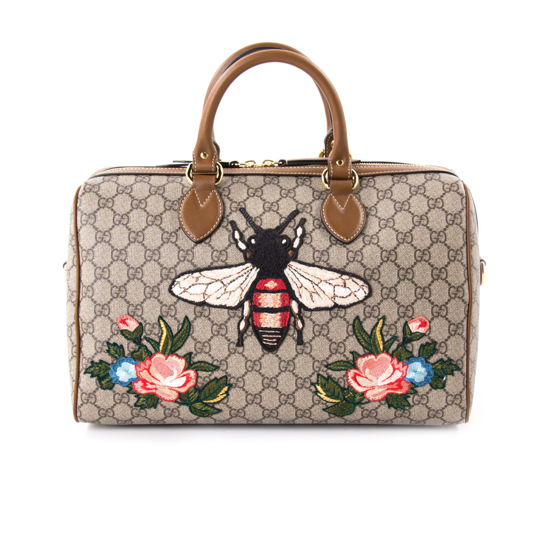 Gucci GG Supreme Embroidered Boston Bag Bags Gucci - Shop authentic new pre-owned designer brands online at Re-Vogue