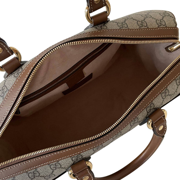 Gucci GG Supreme Embroidered Boston Bag