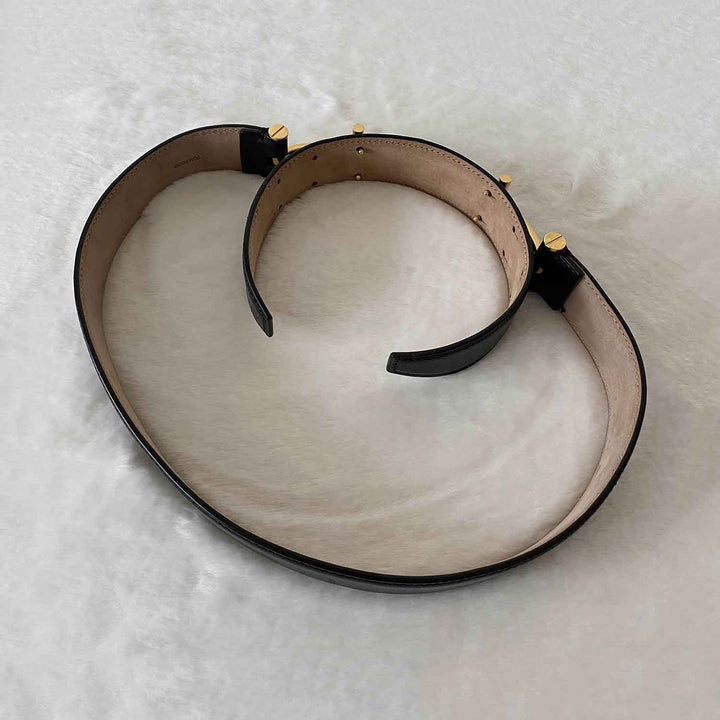 Tom Ford Double T Logo Leather Belt